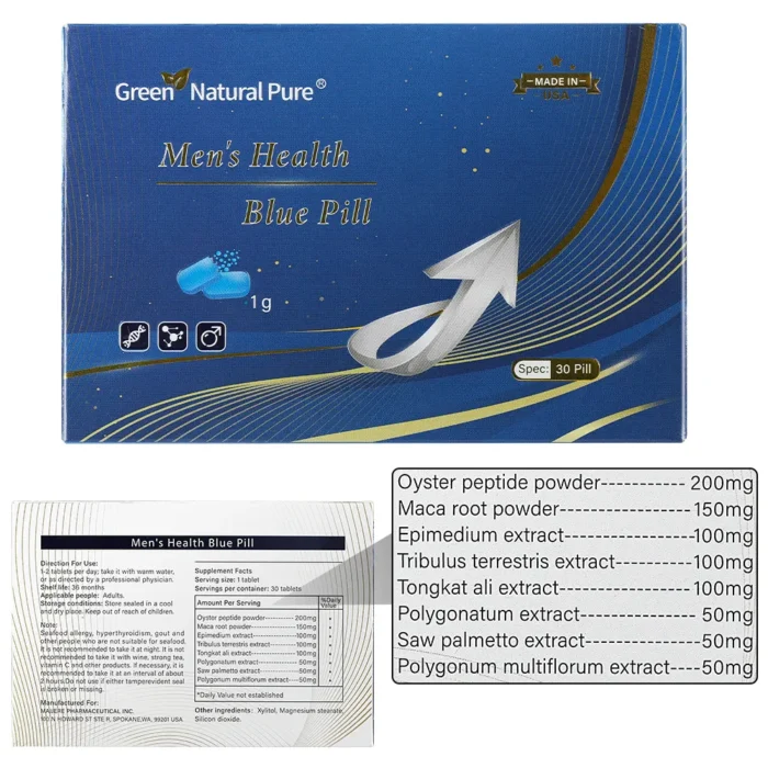 Green Natural Pure Men's Health Blue Pill - Image 12